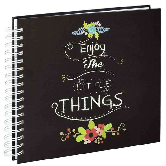 Black Traditional Spiral Album - Enjoy The Little Things 50 White Pages