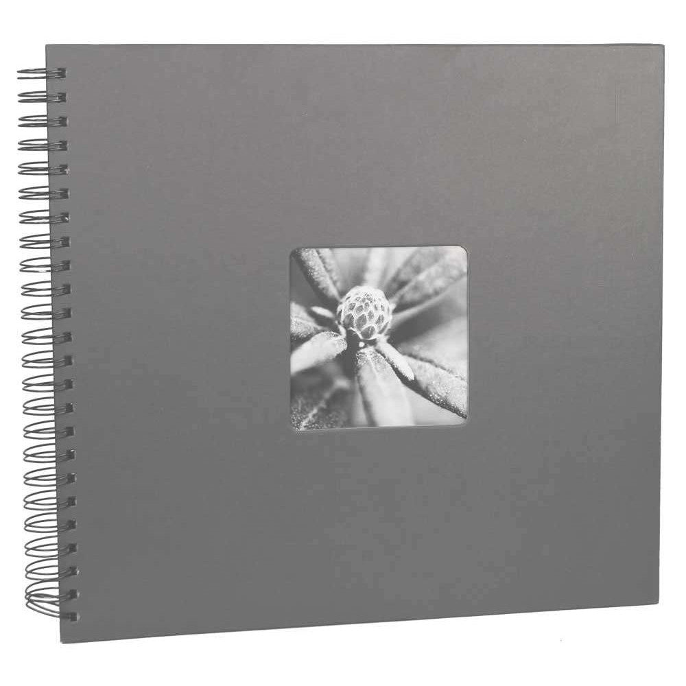 Grey Spiral Traditional Photo Album - 25 Black Pages - 14x12.5 Inches
