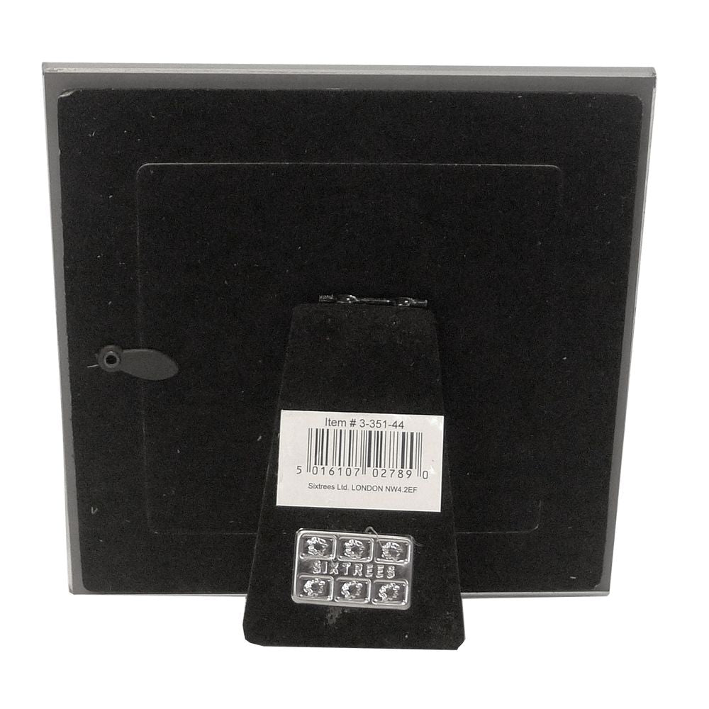 Sixtrees Thyme Grey Frosted 4x4 Inch Glass Photo Frame Overall Size 5.75 Inch Square