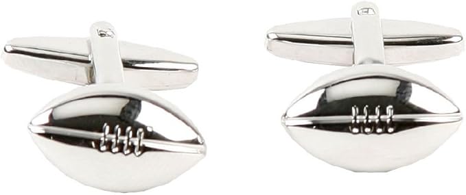 Rugby Ball Cufflinks - silver