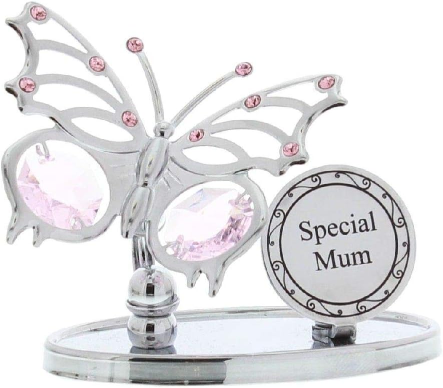 Crystocraft Chrome Plated Butterfly Plaque -Special Mum