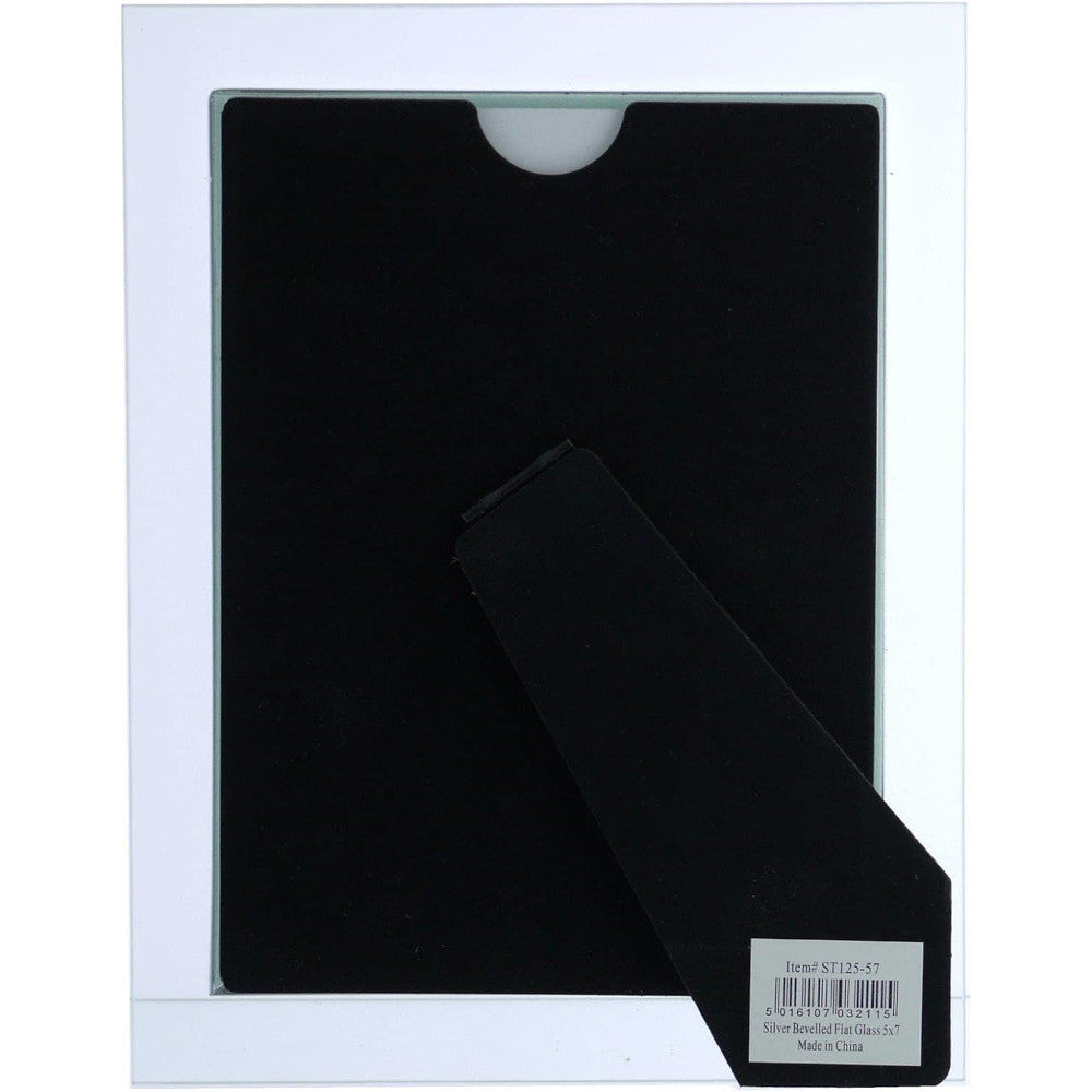 Sixtrees Flat Bevelled Glass 7x5 Photo Frame - Silver