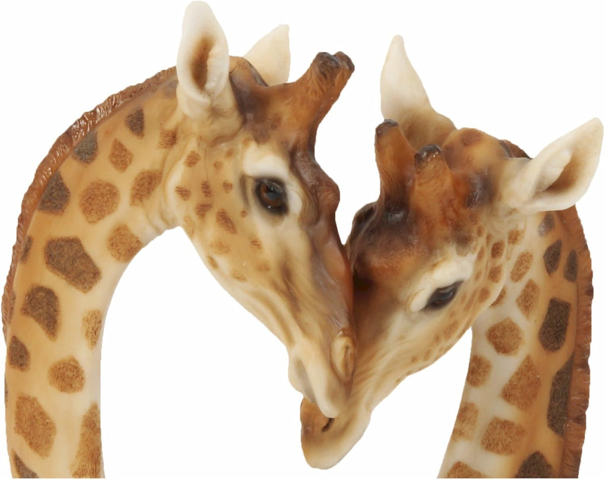 close up of parent giraffe