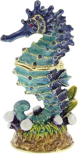 Blue Sea Horse Trinket Box