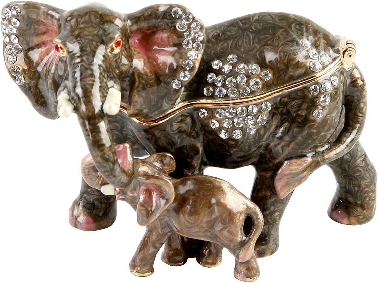 Elephant and Calf Trinket Box