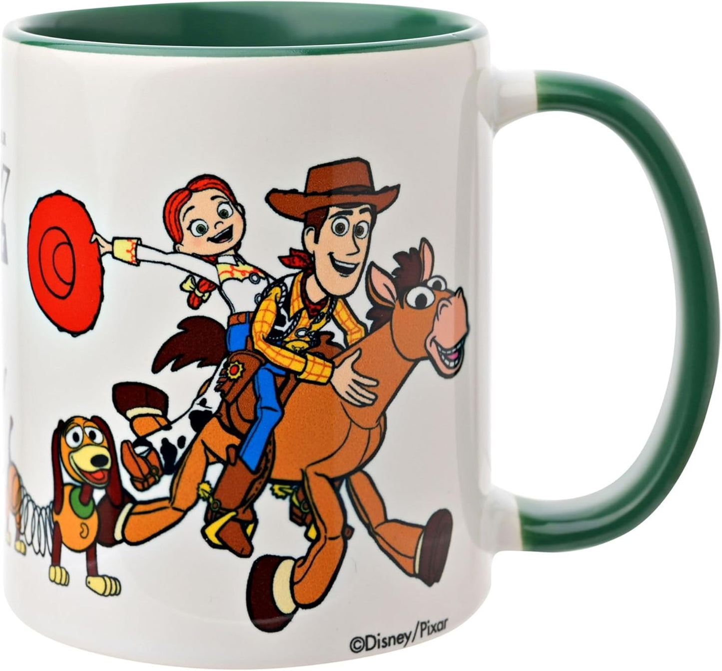 Mug with cartoon characters from Toy Story on a white background
