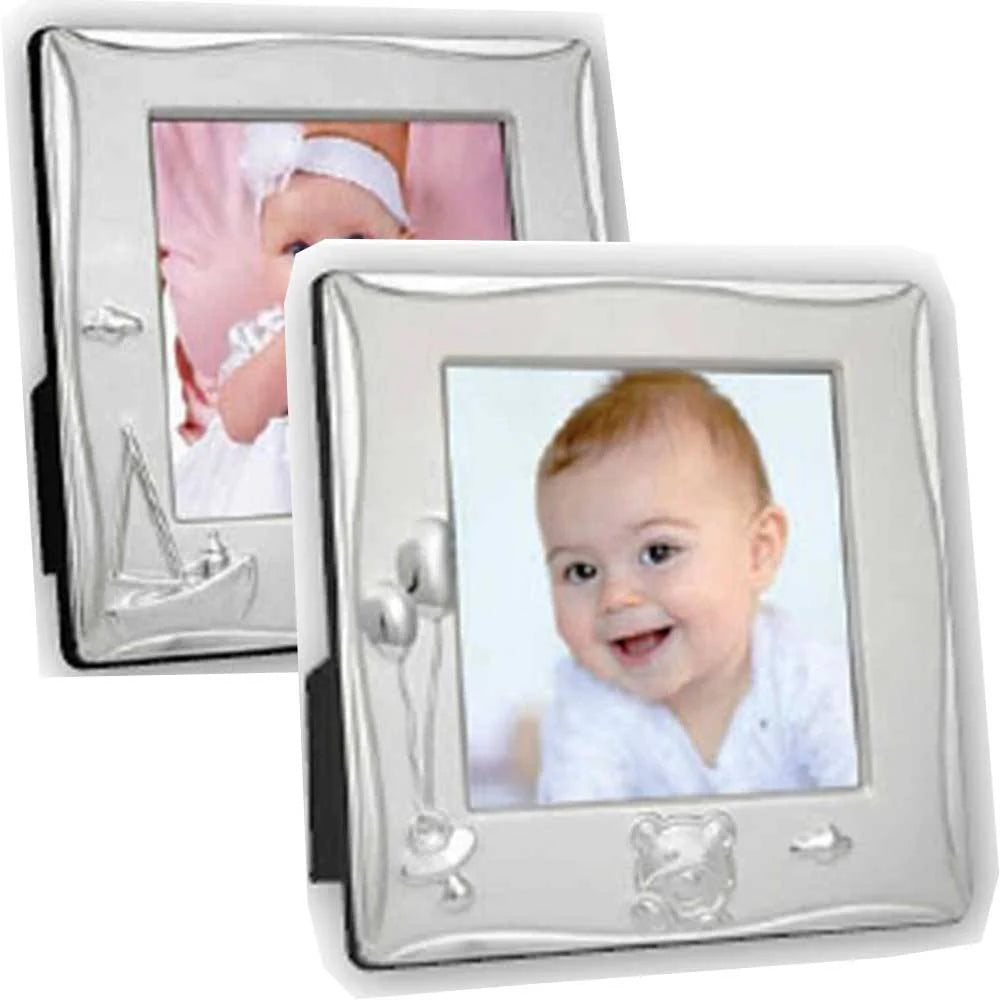 Cornice Baby Silver Plated 3.5x3.5 Photo Frame - Boat