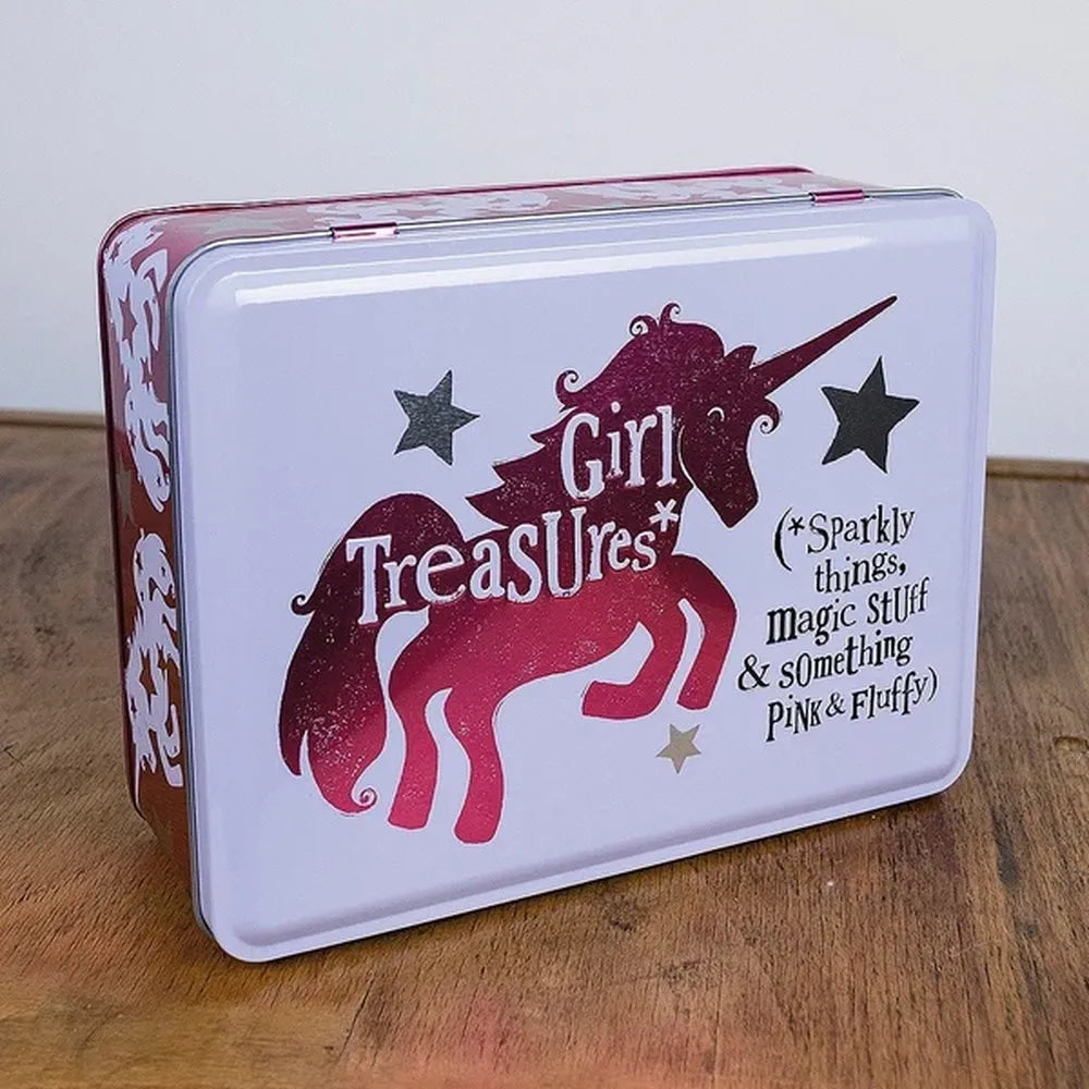 Brightside Little Princess Keepsake Tin – Metallic Treasure Storage Tin for Children