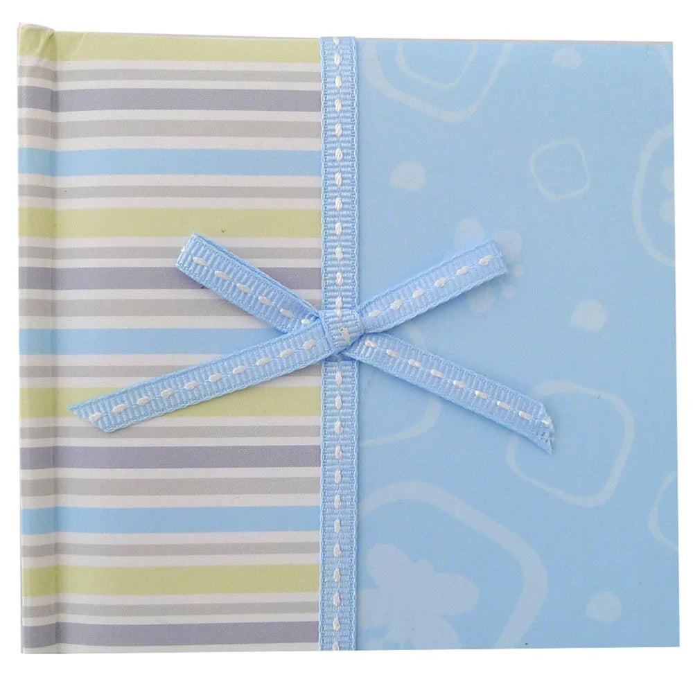 Gift wrap with blue ribbon on a blue background