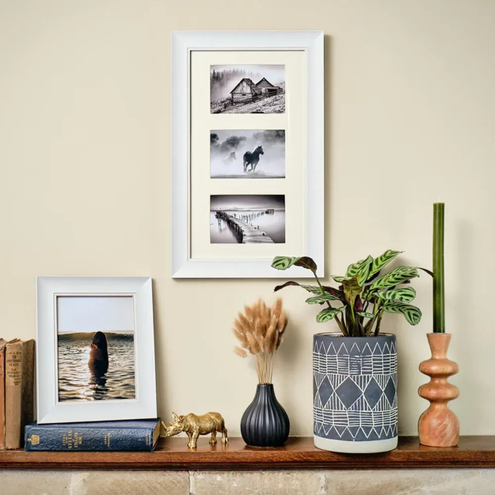 Kenro Emilia Classic Photo Frame for Three 6x4" Photos - White