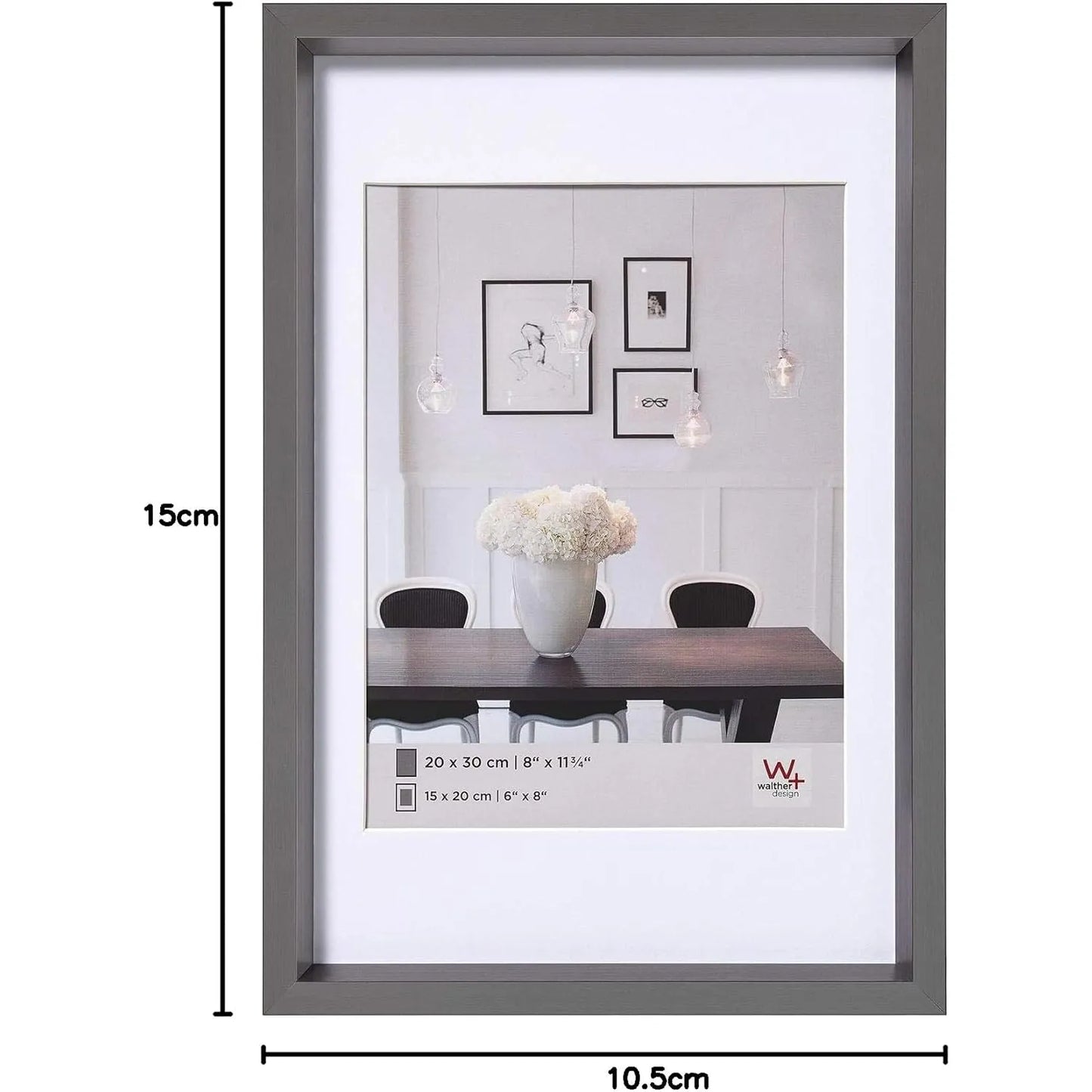 Walther Steel Style Photo Frame Steel 5.9x4.1 Inches