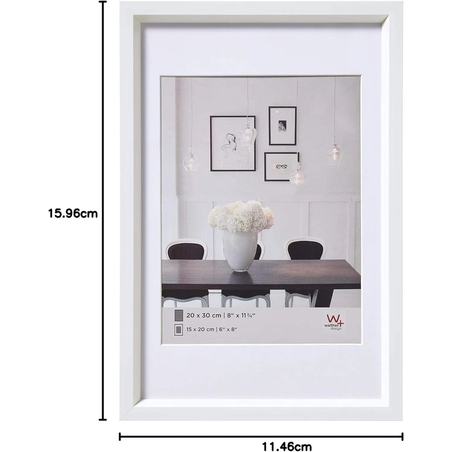 Walther Steel Style Photo Frame White 5.9x4.1 Inches