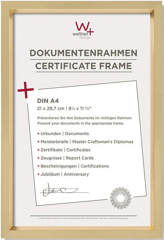 Walther Steel Style Photo Frame Gold A4