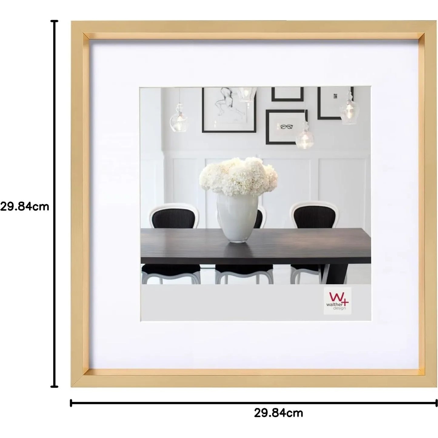 Walther Steel Style Photo Frame Gold 12x12 Inch