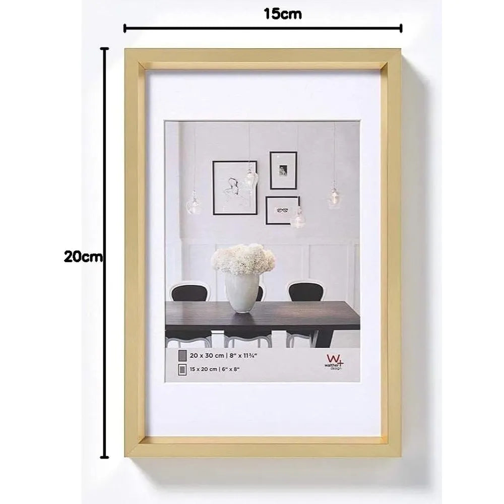 Walther Steel Style Photo Frame Gold 8x6 Inch