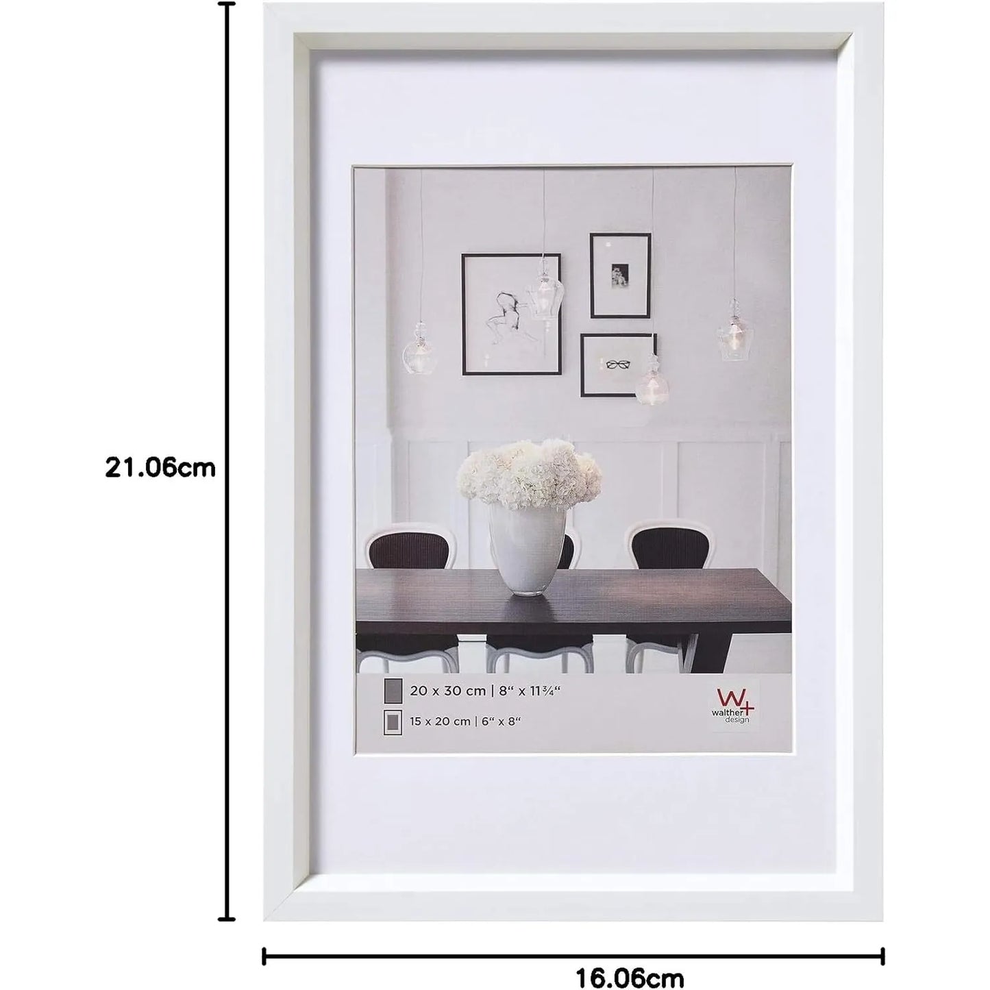 Walther Steel Style Photo Frame White 8x6 Inch