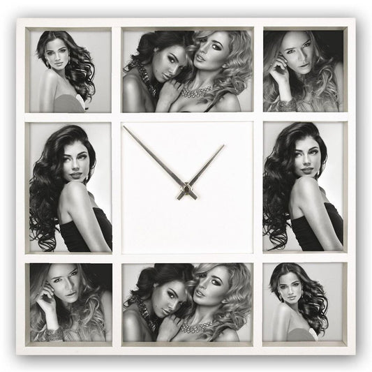 White Photo Multi Aperture Photo Clock - Savona