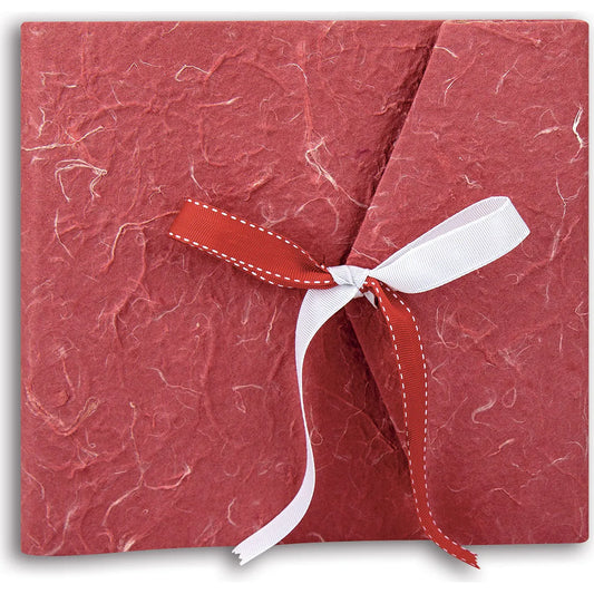 Zep Letizia Red Textured Traditional 23x23 Photo Album - 14 Pages
