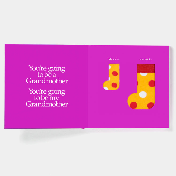 You're Going To Be A Grandmother Book With 2 Pairs of Socks - By John and Louise Kane