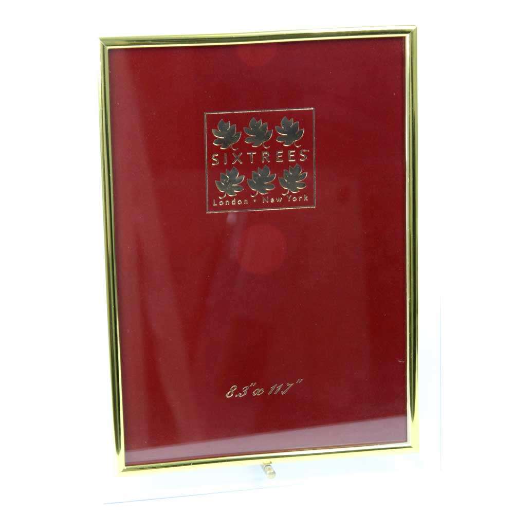 Sixtrees Flat Bevelled Glass Vertical A4 Photo Frame - Gold