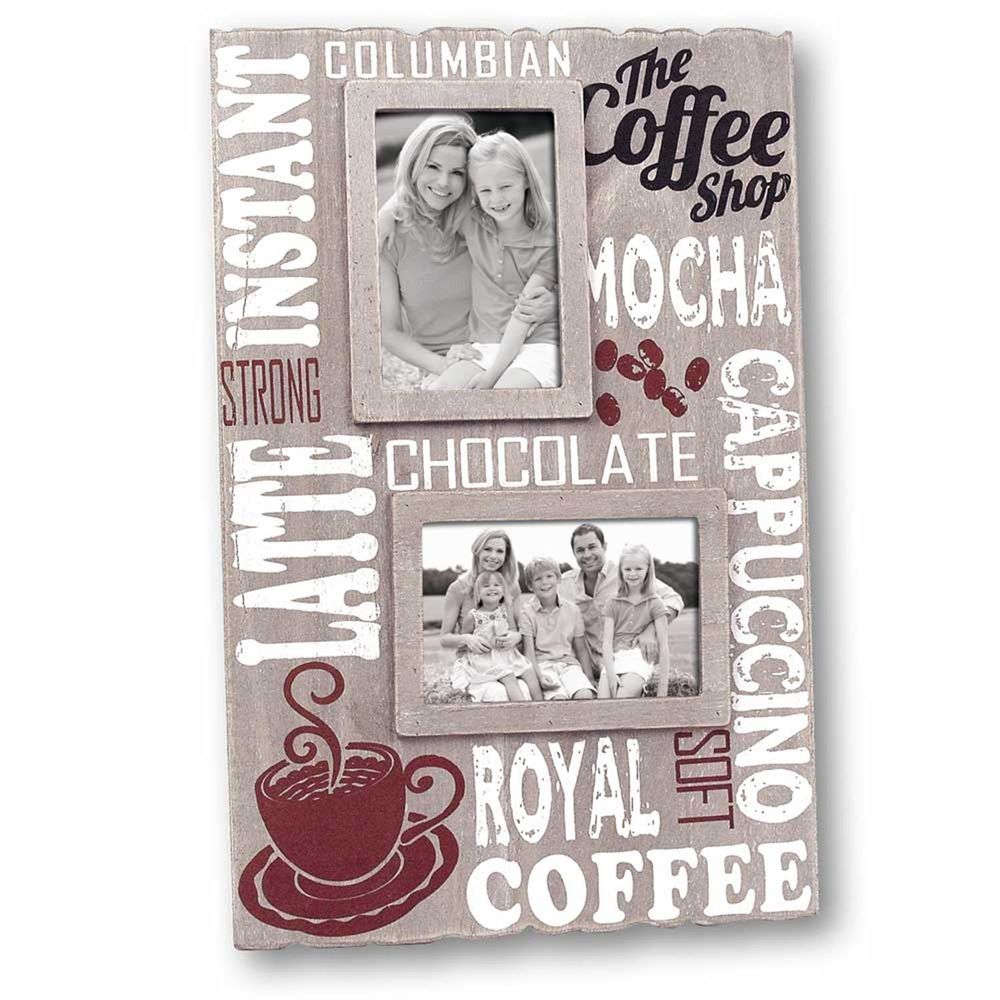 Royal Coffee Wood Twin 6x4 Photo Frame