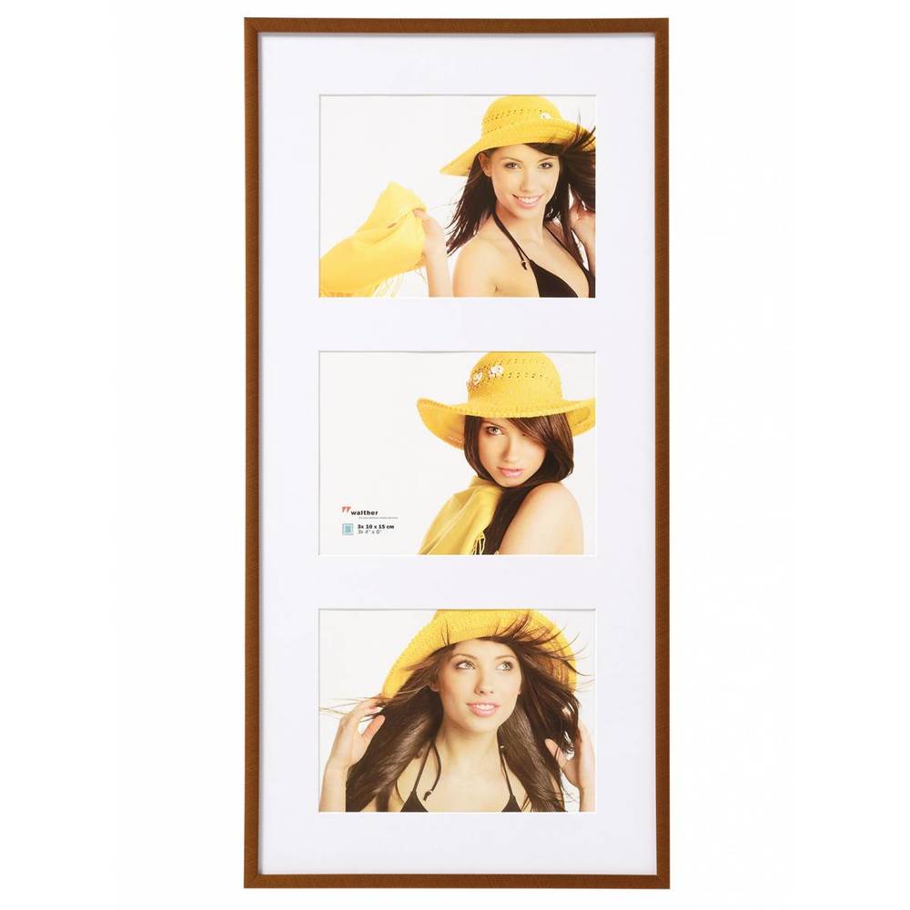 Walther New Lifestyle Multi Aperture Photo Frame Bronze for 3 6x4 Photos