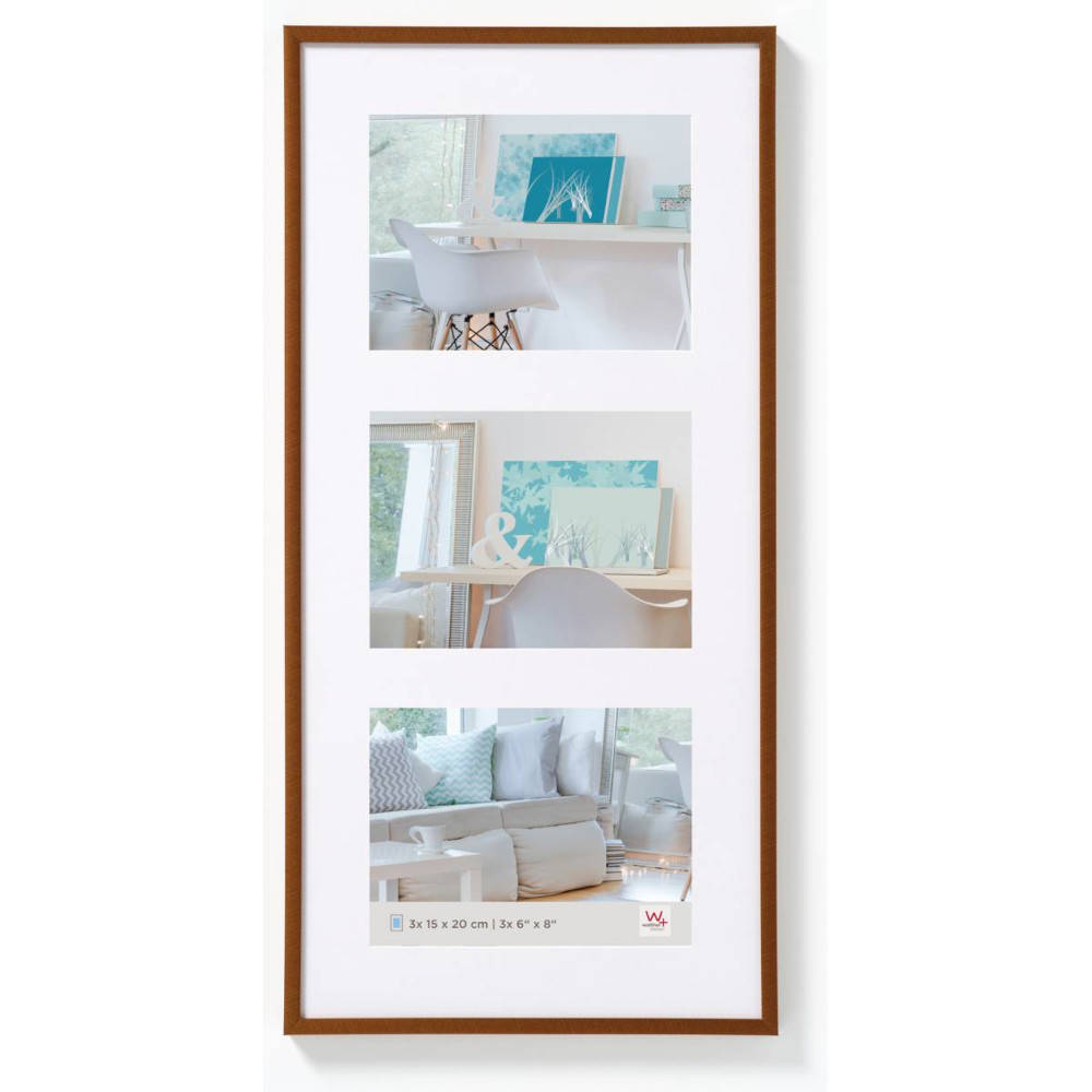 Walther New Lifestyle Multi Aperture Photo Frame Bronze for 3 8x6 Photos