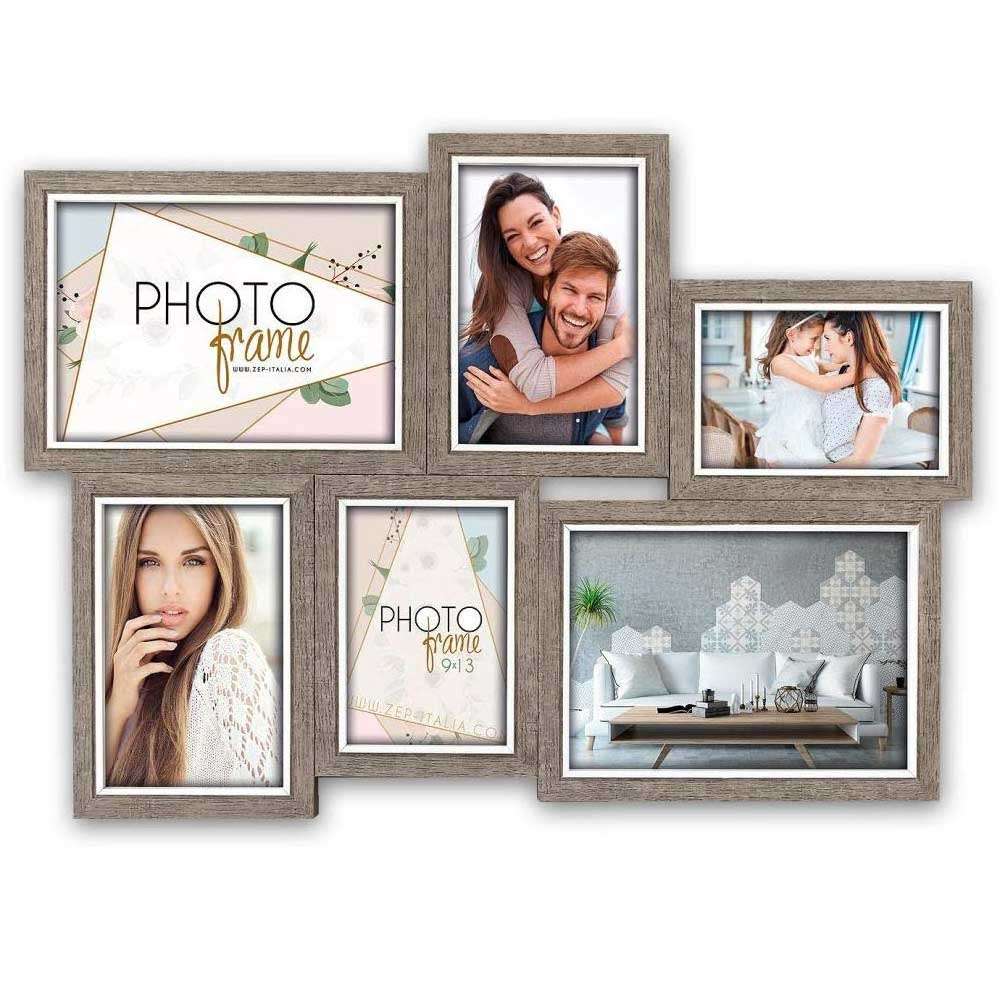 ZEP Varel Brown Wood Multi Photo Frame For Six Photos
