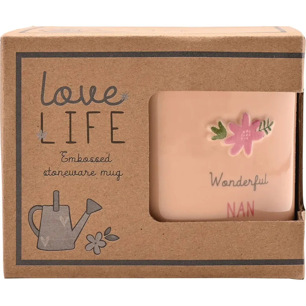 Celebrations Love Life Embossed 'Wonderful Nan' Mug