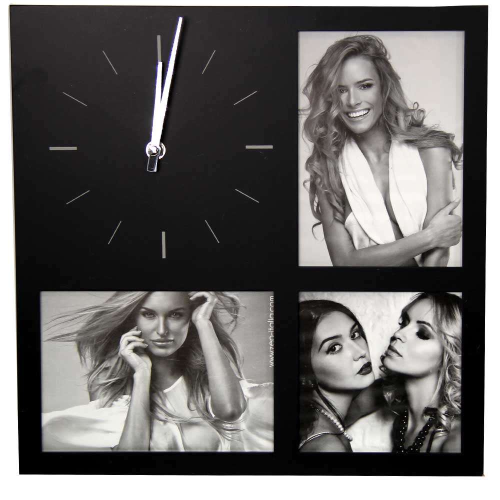 ZEP Molveno Black Multi Photo Frame Clock