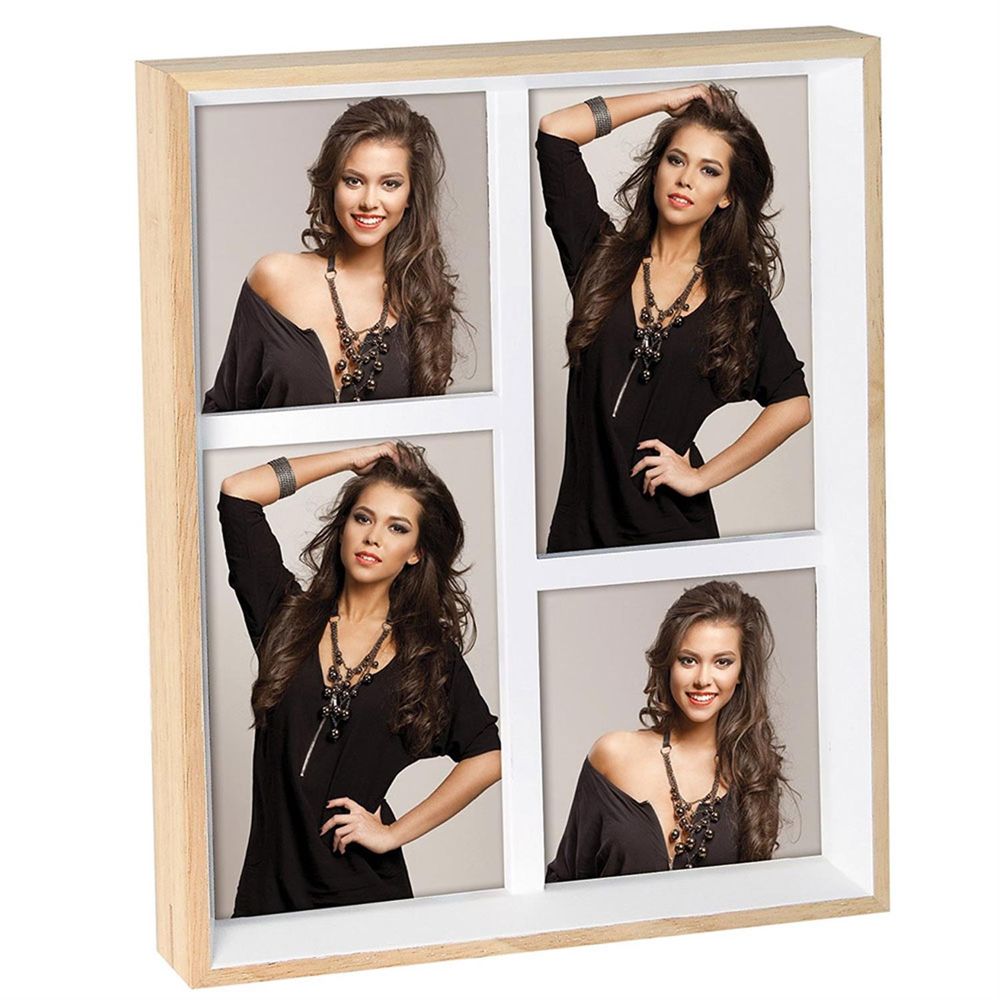 Vietri Multi Aperture Light Wood Photo Frame