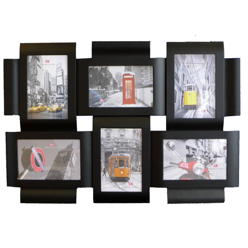 Caserta Black Multi Photo Frame For 6 6x4 Photos