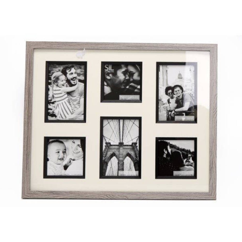 Sifcon Grey Wooden Multi Aperture Photo Frame 47x38cm