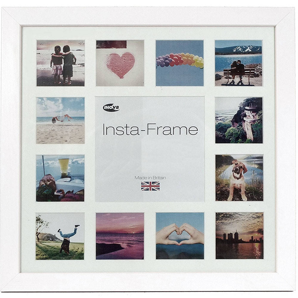 Multi Photo Frame White For 13 3x3 inch Instagram Photos