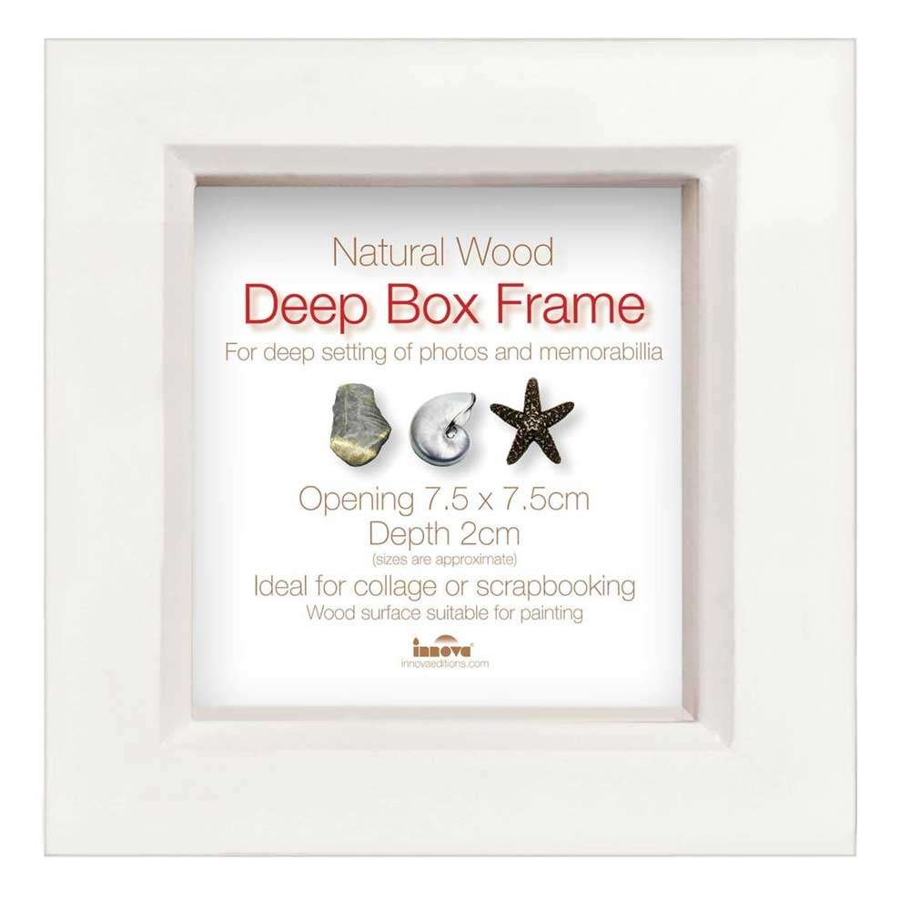 Wooden 3x3 White Photo Box Frame