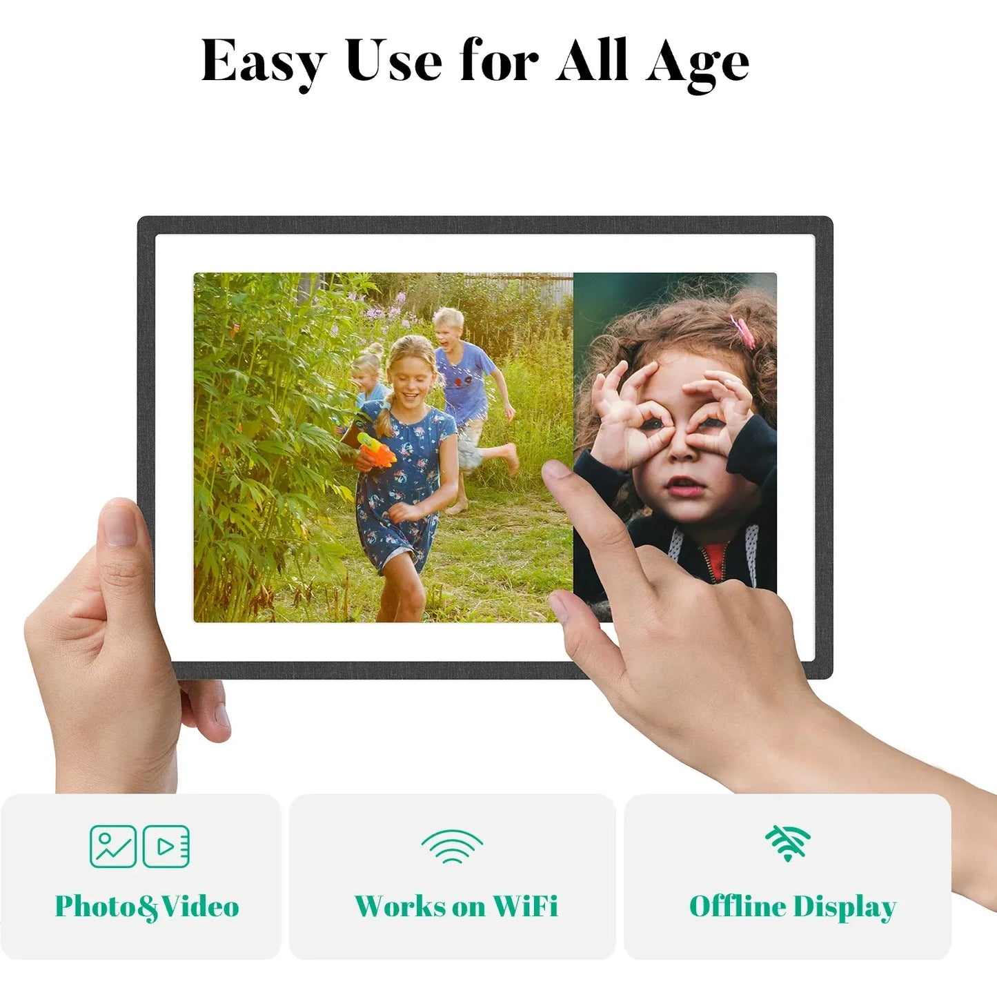 Pexar 11" Digital Picture Frame - 2K Resolution - WiFi Enabled - 32GB