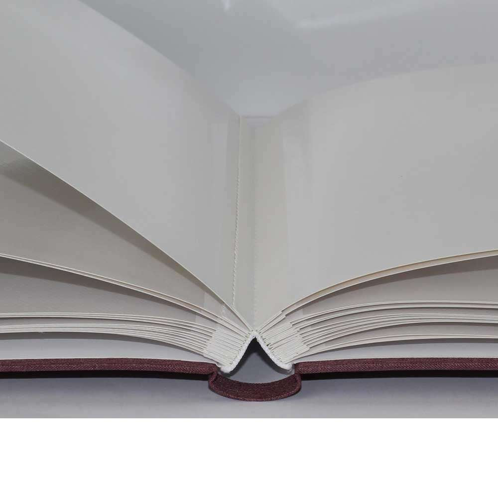 Linen Burgundy Self Adhesive Photo Album Overall Size 13.5x11 Inches
