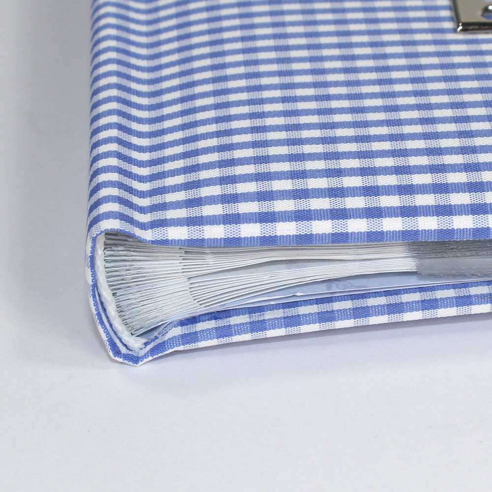 Baby Blue Gingham Slip-In Photo Album for 100 6x4 Inch Photos