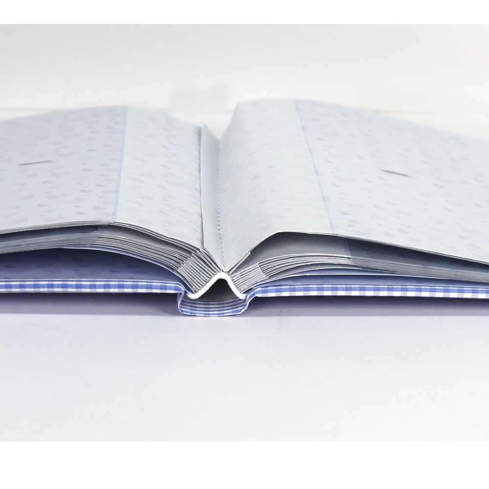 Baby Blue Gingham Slip-In Photo Album for 100 6x4 Inch Photos