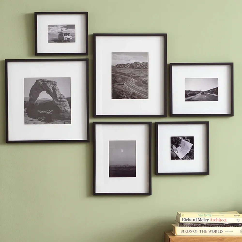Kenro Strata Photo Frame 10x8 with 6x4 Mat - Black