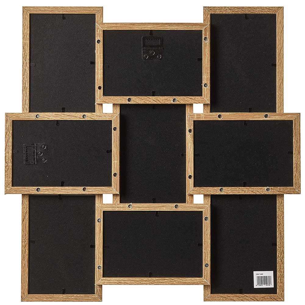 ZEP Kimpton Light Brown Wood Photo Frame with 9 Apertures