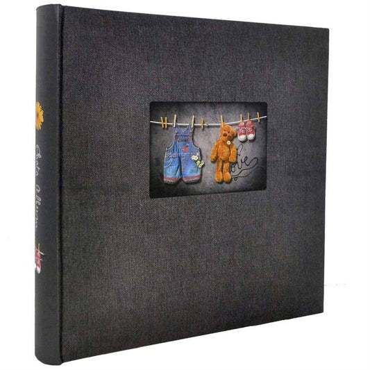 Love Black Traditional Photo Album - 100 Sides - Overall Size 12x11.5"