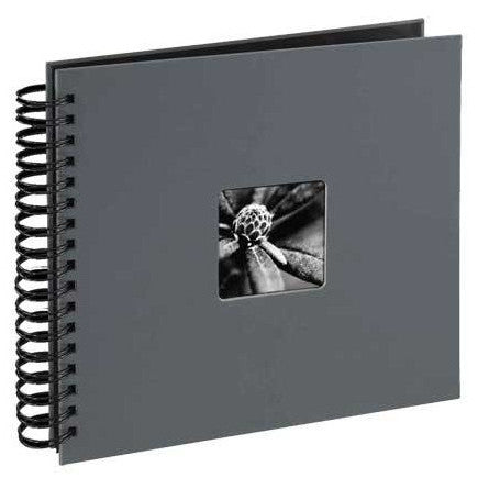 Grey Spiral Traditional Photo Album - 25 Black Pages - 10.5 x 9.25 Inches