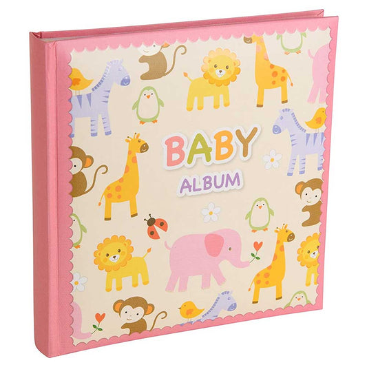 Zoo Pink Baby Photo Album Slip-In Style for 120 6x4 Photos