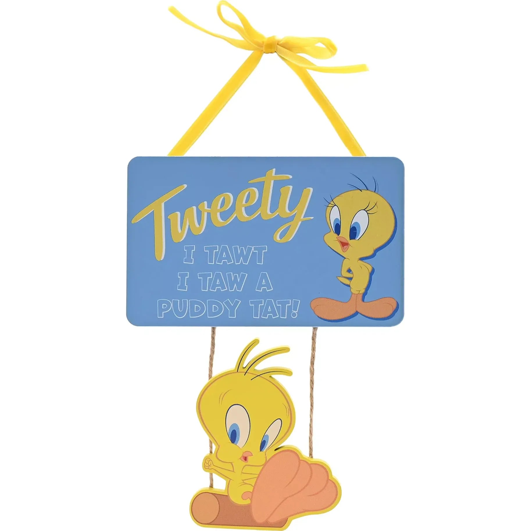 Looney Tunes Tweety Pie Swinging Plaque - 15cm