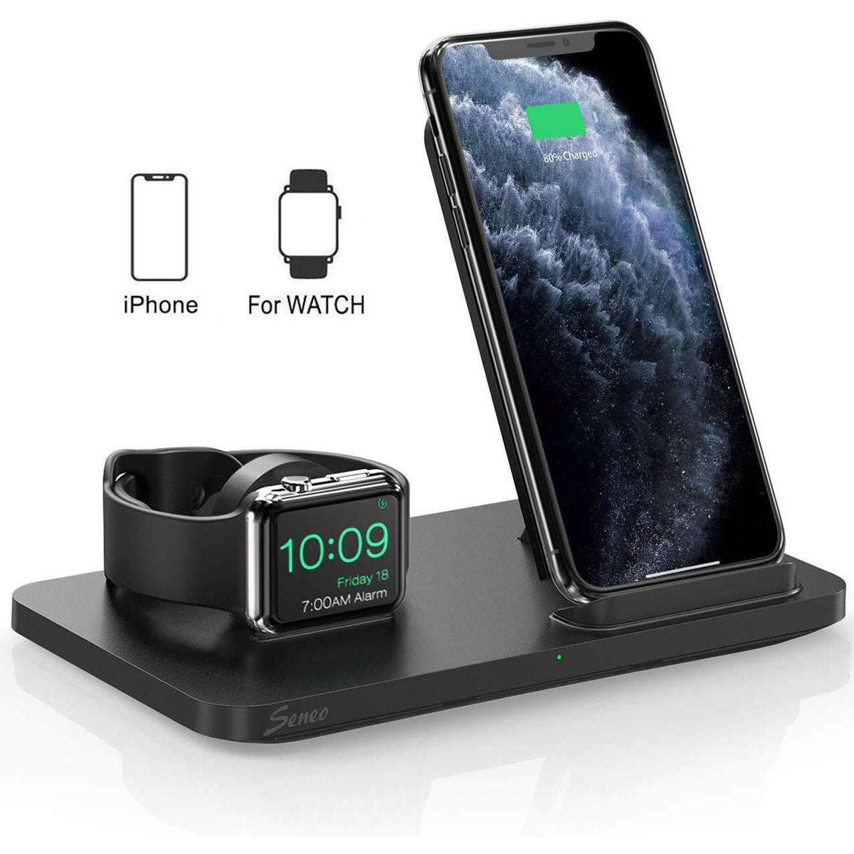 Seneo Desk Wireless Phone Charger Apple & Android + Watch Charger 7.5W