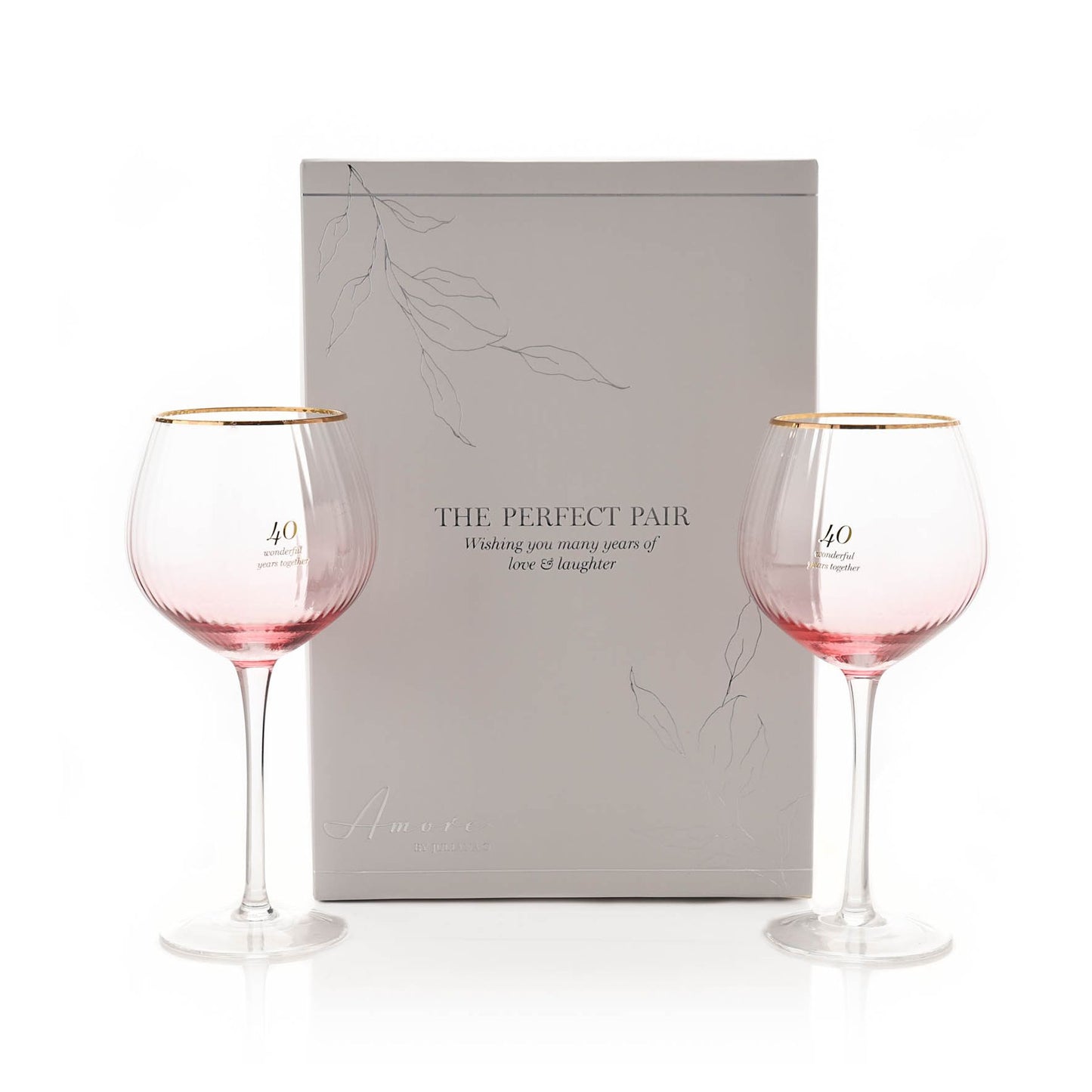Amore Gin Glasses Set of 2 - 40th Anniversary - Pink