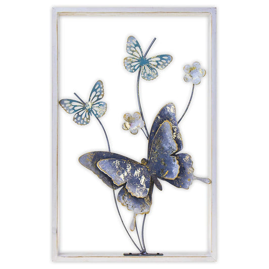 ZEP Blue Butterfly Metal Wall Art