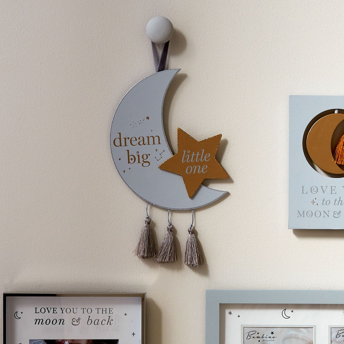 Bambino Dream Big Wooden Moon Plaque