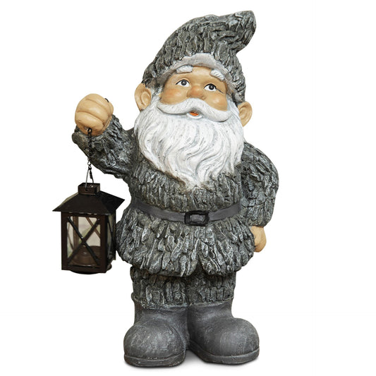 Resin Garden Gnome With Lantern Ornament 41.5cm